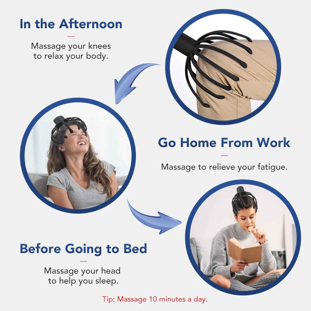 Hailicare Electric Octopus Claw Scalp Massager For Stress Relief