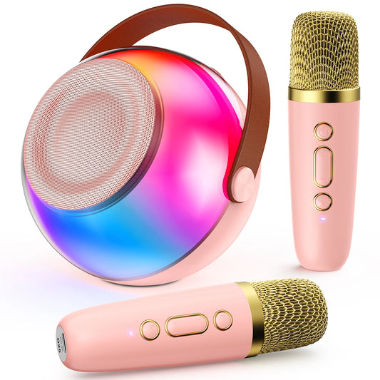 FanFun Portable Karaoke Machine With Bluetooth And 2 Wireless Mics